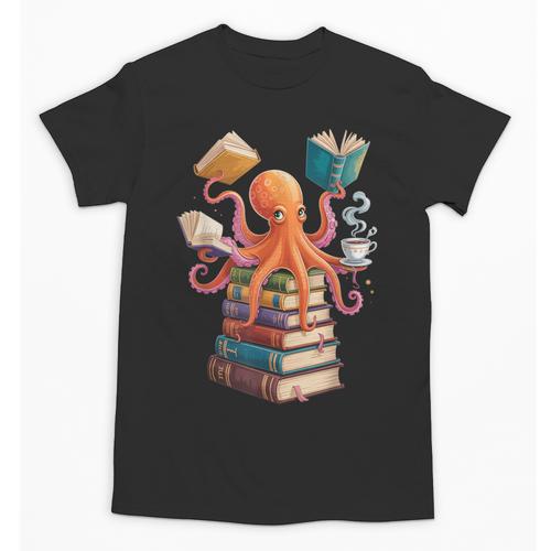 Octopus Book Reading Book Reader Ocean Octopus Unisex T-Shirt - Bookorys DE
