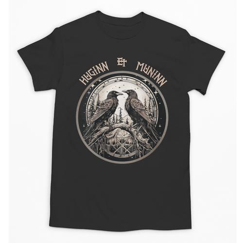 Odin Ravens Memory And Mind Huginn And Muninn Odin's Ravens Unisex T-Shirt - Easessy