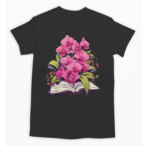 Orchids Flowers Book Floral Unisex T-Shirt - Bookorys CA