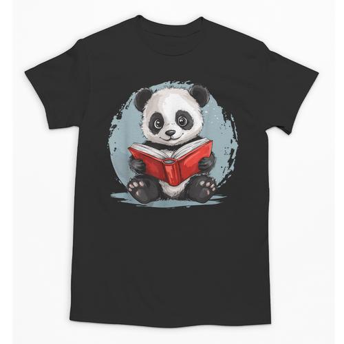 Panda With Book For Reading Enthusiasts Unisex T-Shirt - Bookorys CA