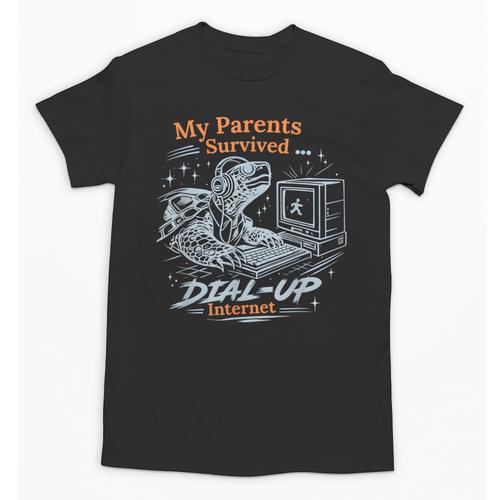 My Parents Survived Dial Up Internet Nostalgia Turtle Unisex T-Shirt - Figerry