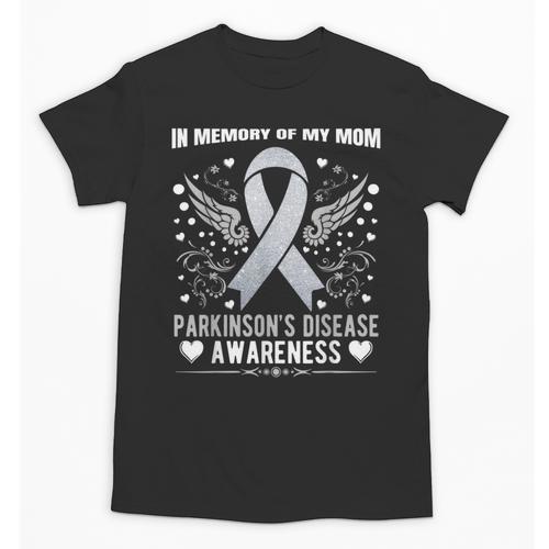Parkinson's Disease Awareness Memory Of My Mom Ribbon Wings Unisex T-Shirt - Easessy