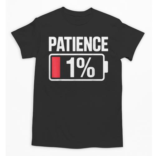 Patience 1 Battery Low Mood Tired Introvert Humor Unisex T-Shirt - Raresse