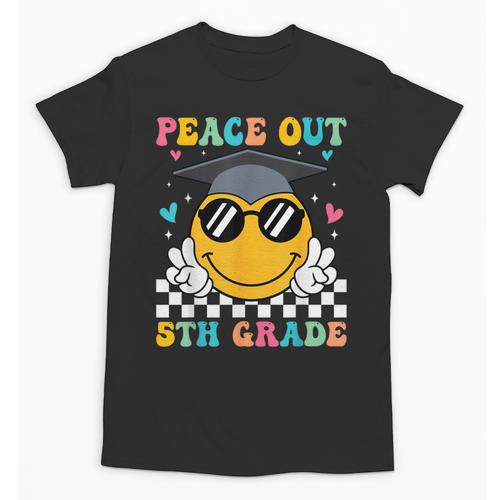 Peace Out 5th Grade Graduation Last Day Of School Unisex T-Shirt - Best Gift Smart