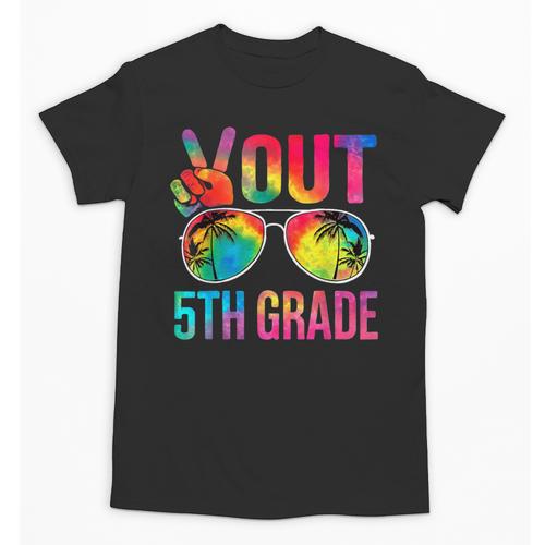 Peace Out 5th Grade Tie Dye Graduation Last Day Of School Unisex T-Shirt - Best Gift Smart