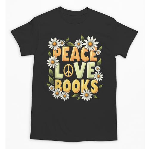 Peace Love Books Librarian Teacher Life Book Library Unisex T-Shirt - Bookorys AU