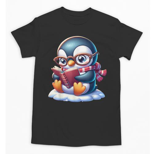 Penguin Reading a Book Animal Unisex T-Shirt - Bookorys