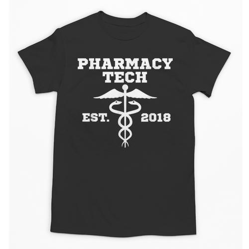 Pharmacy Tech Graduation T Shirt Student Est 2018 Unisex T-Shirt - Best Gift Smart