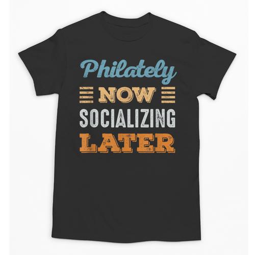 Philately Now Minimal Socializing Introvert Vintage Unisex T-Shirt - Raresse