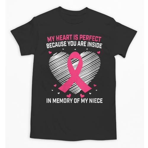 Pink Breast Cancer Awareness Women Men In Memory Of My Niece Unisex T-Shirt - Easessy