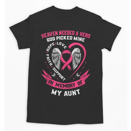 Pink In Memory Of Loving Aunt Breast Cancer Memorial Unisex T-Shirt - Easessy