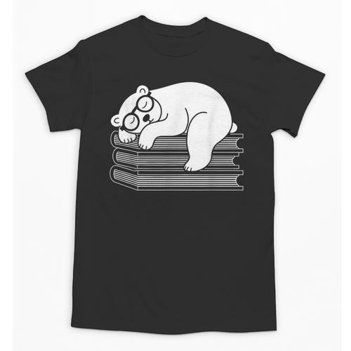 Polar Bear Reading Book Pajama Sleep Unisex T-Shirt - Bookorys UK
