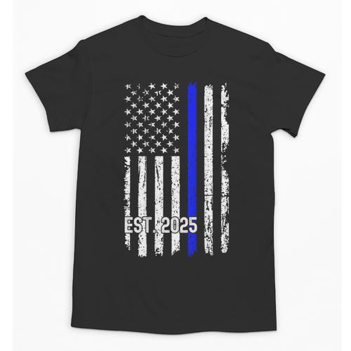 Police Graduation Est 2025 Back Print Police Academy Vintage Unisex T-Shirt - Best Gift Smart