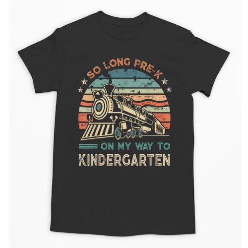Pre-k Graduation To Kindergarten Retro Vintage Train Kids Unisex T-Shirt - Best Gift Smart