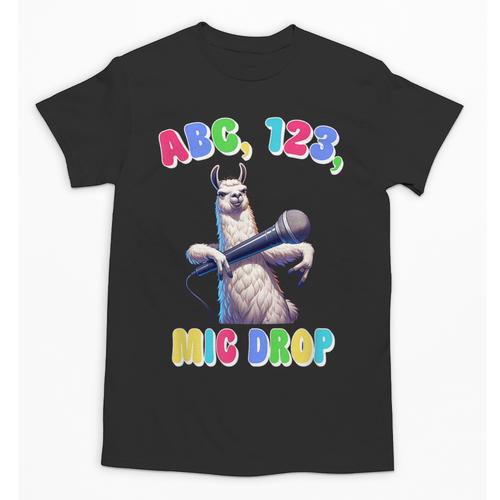 Preschool Graduate Shirt ABC 123 Mic Drop Llama Graduation Unisex T-Shirt - Best Gift Smart