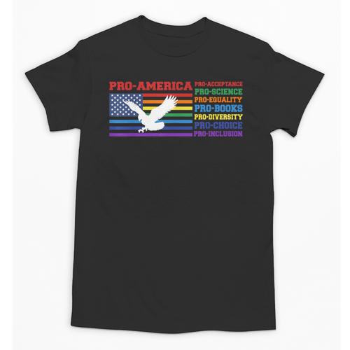 Pro America Pro Acceptance Pro Science Pro Equality Pro Book Unisex T-Shirt - Bookorys UK