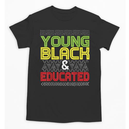 Proud African American Educated Graduation Unisex T-Shirt - Best Gift Smart