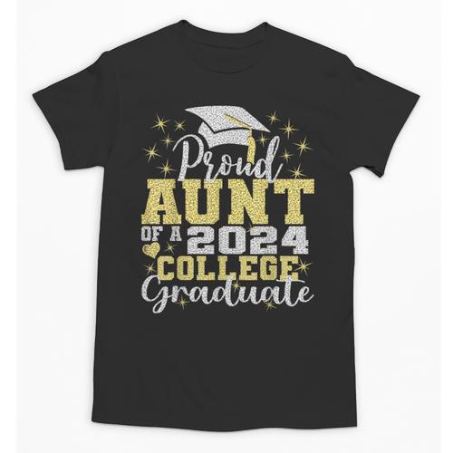 Proud Aunt Of 2024 College Graduate Family 24 Graduation Unisex T-Shirt - Best Gift Smart