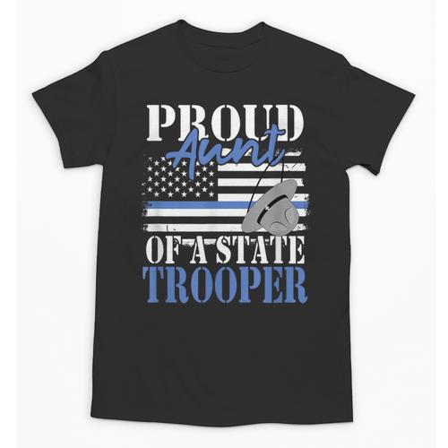 Proud Aunt Of a State Trooper Police Officer Graduation Unisex T-Shirt - Best Gift Smart
