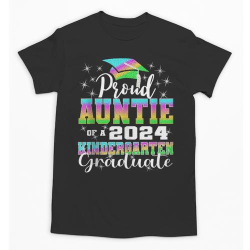 Proud Auntie Of Kindergarten Graduate 2024 Graduation Auntie Unisex T-Shirt - Best Gift Smart