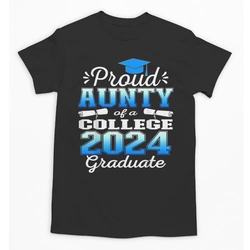 Proud Aunty Of 2024 College Graduate Family 24 Graduation Unisex T-Shirt - Best Gift Smart