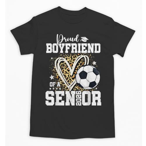 Proud Boyfriend Of A 2026 Senior Soccer Graduation Leopard Unisex T-Shirt - Best Gift Smart