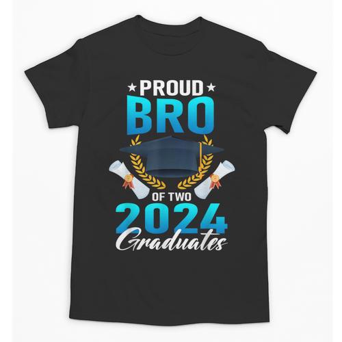 Proud Brother Of Two 2024 Graduates Twin Family Graduation Unisex T-Shirt - Best Gift Smart