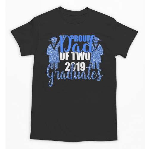 Proud Dad Of Two 2019 Graduates Twin Papa Graduation Unisex T-Shirt - Best Gift Smart