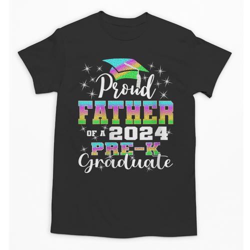 Proud Father Of PreK School Graduate 2024 Graduation Father Unisex T-Shirt - Best Gift Smart