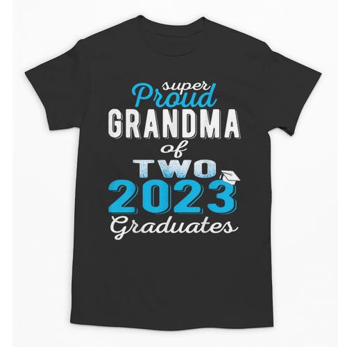 Proud Grandma Of Two 2023 Graduate Class 2023 Graduation Unisex T-Shirt - Best Gift Smart