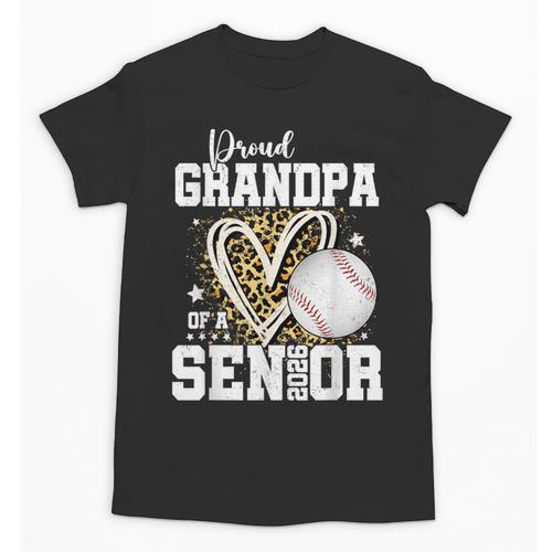 Proud Grandpa Of A 2026 Senior Baseball Graduation Leopard Unisex T-Shirt - Best Gift Smart