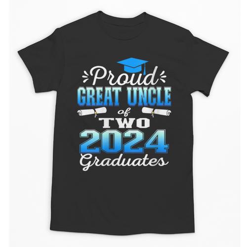 Proud Great Uncle Of Two 2024 Graduate Class 2024 Graduation Unisex T-Shirt - Best Gift Smart