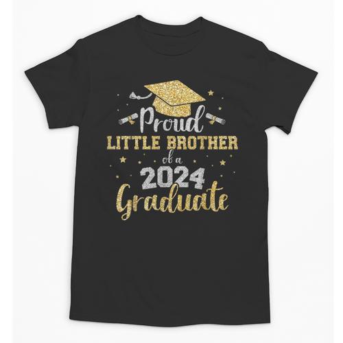Proud Little Brother Class 2024 Graduate Senior Graduation Unisex T-Shirt - Best Gift Smart