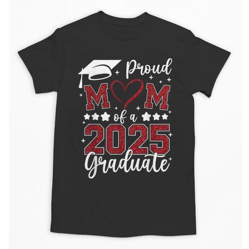 Proud Mom Of 2025 Senior Graduate Matching Family Graduation Unisex T-Shirt - Best Gift Smart