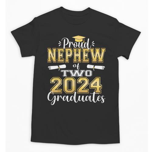 Proud Nephew Of Two 2024 Graduate Class 2024 Graduation Unisex T-Shirt - Best Gift Smart