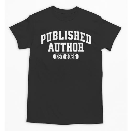 Proud Published Author 2025 Mom Dad Vintage Poet Book Writer Unisex T-Shirt - Bookorys