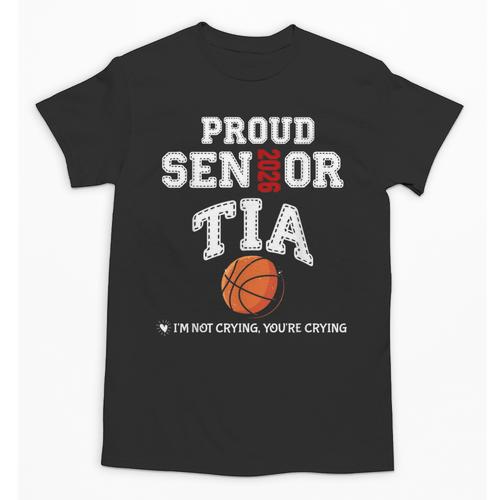 Proud Senior Tia 2026 Graduation Basketball Player Unisex T-Shirt - Best Gift Smart