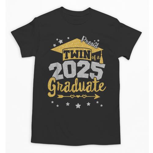 Proud Twin Of a 2025 Graduate Team 25 Senior Graduation Unisex T-Shirt - Best Gift Smart