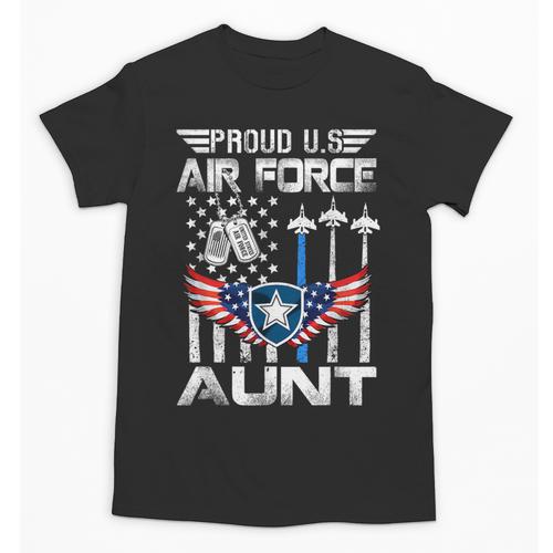 Proud US Air Force Aunt Flag Air Force Graduation Aunt Tee Unisex T-Shirt - Best Gift Smart