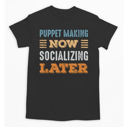 Puppet Making Now Minimal Socializing Introvert Vintage Unisex T-Shirt - Raresse