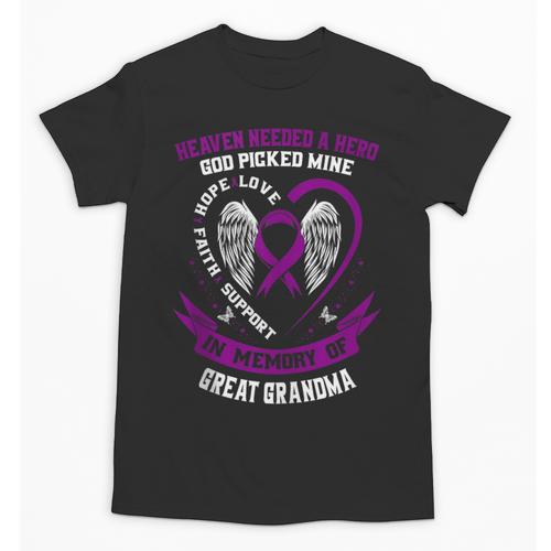 Purple In Memory Great Grandma Pancreatic Cancer Awareness Unisex T-Shirt - Easessy