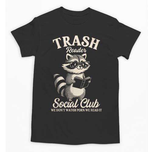Raccoon Bookworm Readers Library Smut Reader Spicy Book Romance Rash Reader Social Club Unisex T-Shirt - Bookorys