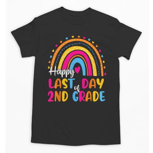 Rainbow Last Day Of 2nd Grade Teacher Student Graduation For Men Women Kids Unisex T-Shirt - Best Gift Smart