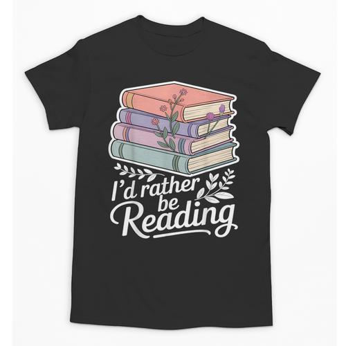Rather Be Reading Book Lover Stack Unisex T-Shirt - Bookorys CA