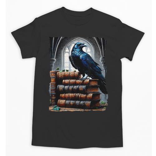 Raven On A Stack Of Books Wisdom Of Odin Unisex T-Shirt - Bookorys
