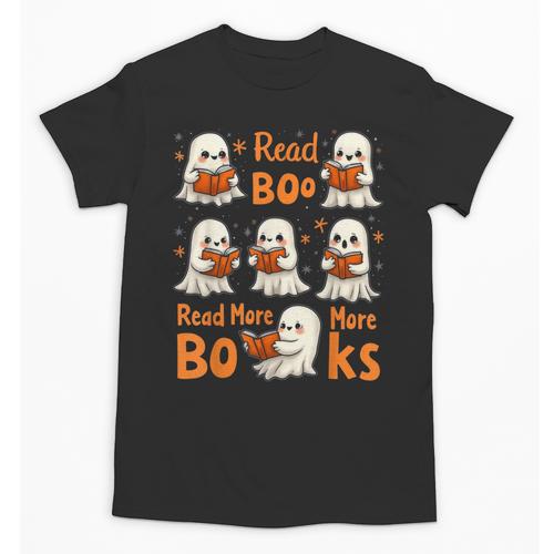 Read Boo KS Read More Bo KS Cute Ghost Reading Book Unisex T-Shirt - Bookorys
