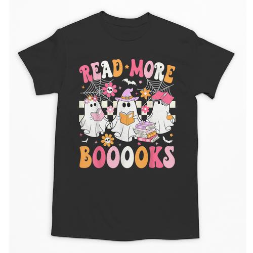 Read More Books Ghosts Reading Book Teacher Halloween Unisex T-Shirt - Bookorys