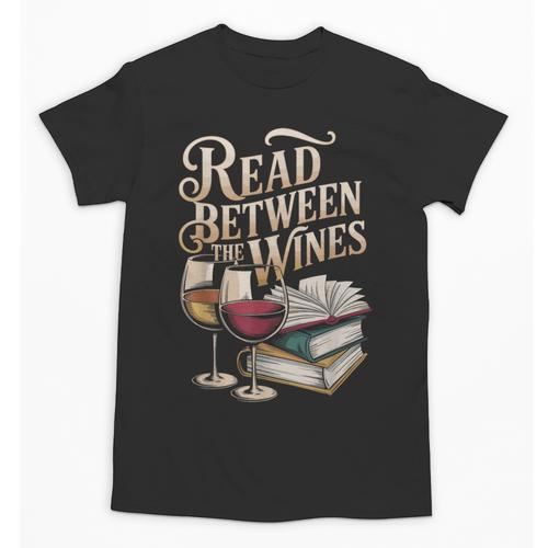Read Between The Wines Vintage Book Lovers Wine Reading Unisex T-Shirt - Bookorys DE