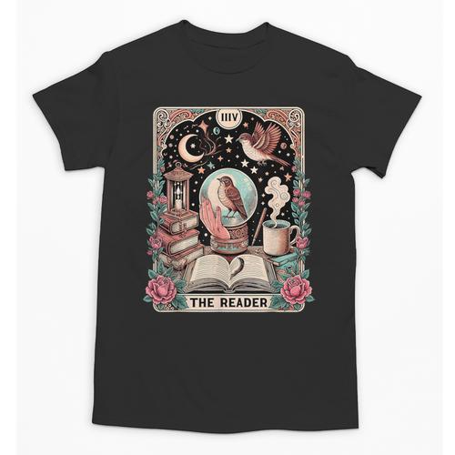 The Reader Tarot Card Shirt Bird Book Lover Bookworm Unisex T-Shirt - Bookorys AU