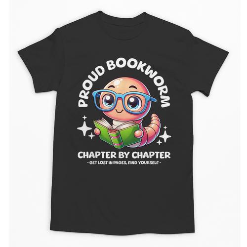 Reading Book Lovers Glasses Cartoon Worm Books Cute Bookworm Unisex T-Shirt - Bookorys CA